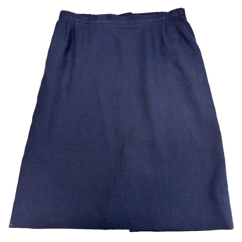 Lands End Women's 12 Navy Blue Lined Skirt Career School Office Workwear‎ Basic
